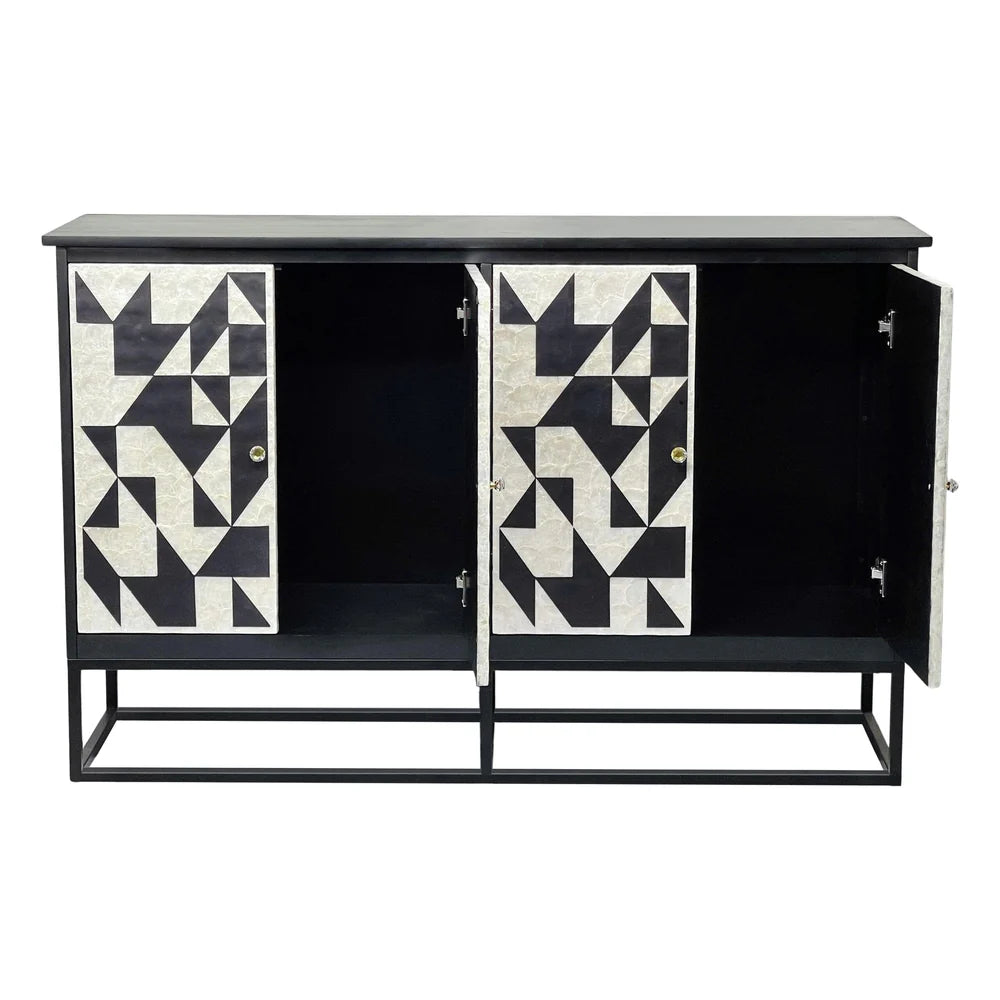 DELTA  MOTHER OF PEARL HAND INLAY 4-DOOR SIDEBOARD/BUFFET - MyChocolateWood