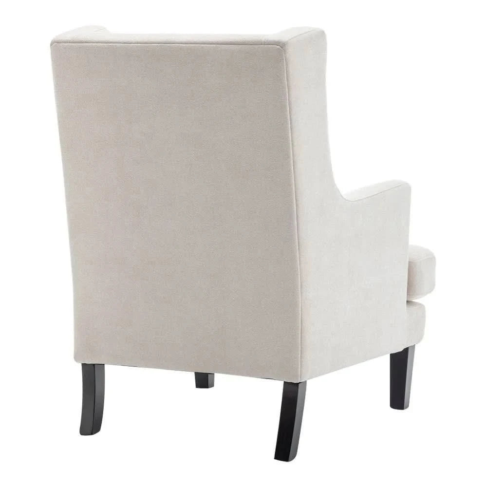 SILAS PEARL CHENILLE WING BACK ARMCHAIR/OCCASIONAL CHAIR - MyChocolateWood