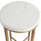 SOREN MARBLE PETITE SIDE TABLE - BRASS FRAME 90CM - MyChocolateWood