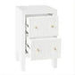 Jayla Petite 2-Drawer Bedside Table in White - Chocolate Wood