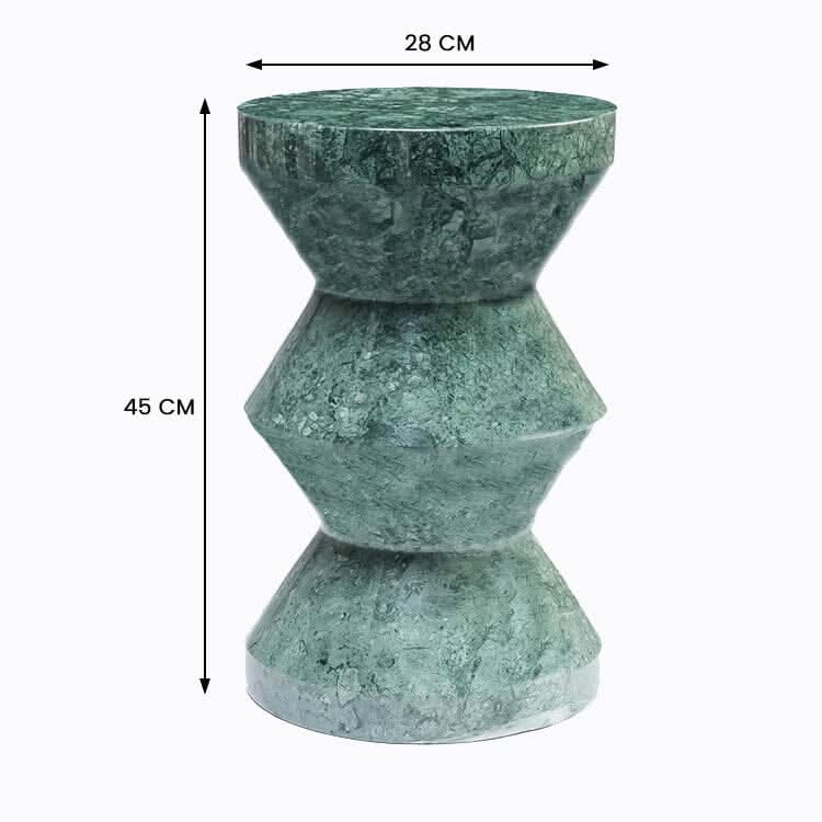 PINNACLE SOLID MARBLE SIDE TABLE/LAMP TABLE/ACCENT TABLE - MyChocolateWood