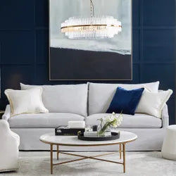 SOREN MARBLE ROUND COFFEE TABLE - BRASS FRAME DIA:120CM - MyChocolateWood