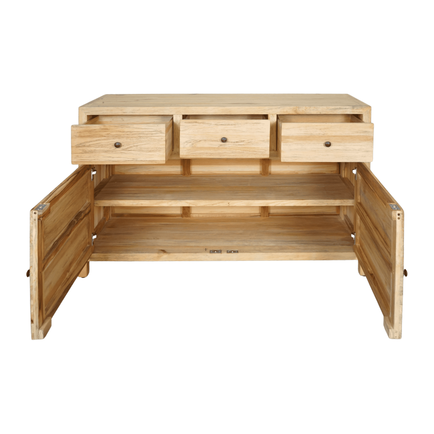 Joelle 3-Drawer 2-Door Buffet in Distressed Rustic - Chocolate Wood