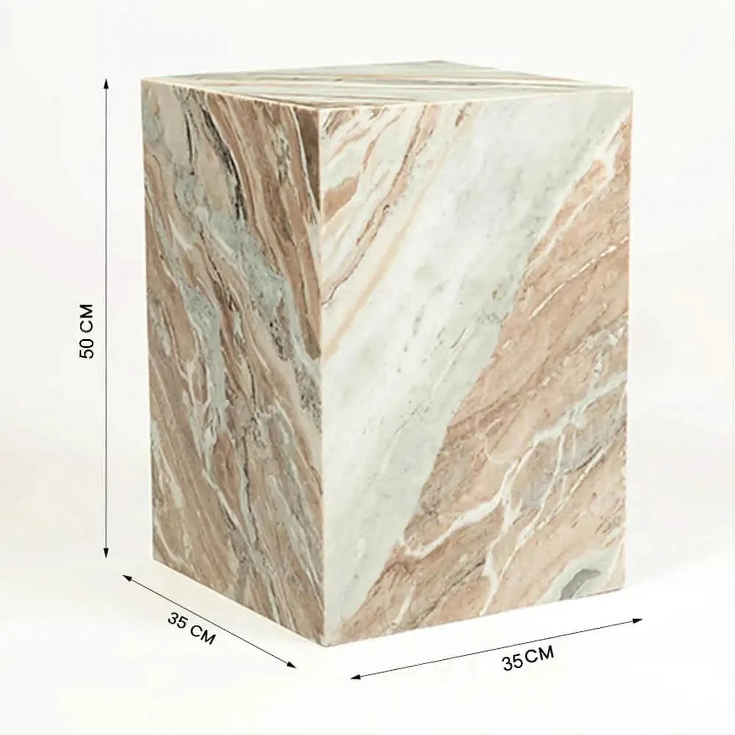 SIMA SOLID MARBLE SIDE TABLE/LAMP TABLE/ACCENT TABLE - MyChocolateWood