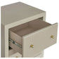Jayla Small 2-Drawer Bedside Table in Beige - Chocolate Wood