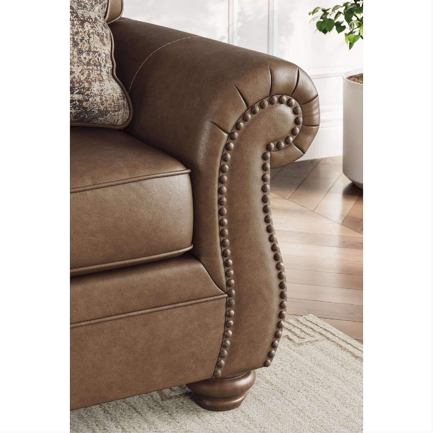EMBER 3 SEATER FAUX LEATHER SOFA BED WITH QUEEN MEMORY FOAM MATTRESS BROWN - MyChocolateWood
