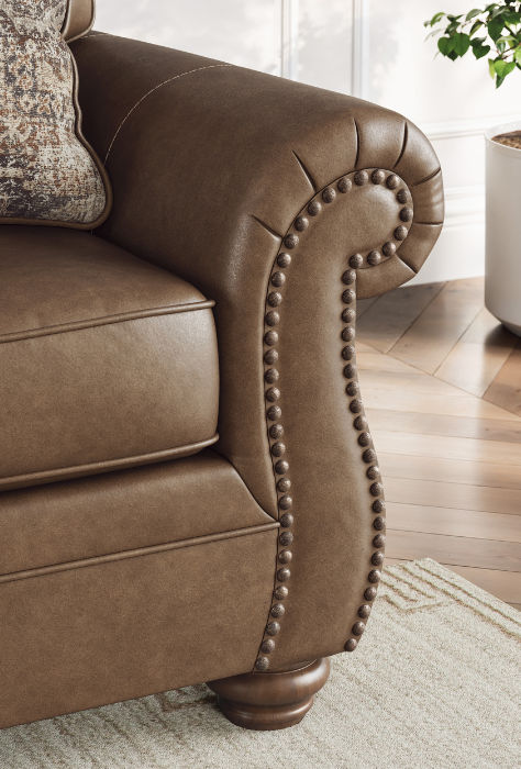 EMBER 3 SEATER FAUX LEATHER SOFA BED WITH QUEEN MEMORY FOAM MATTRESS BROWN - MyChocolateWood