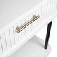 Pembroke Oak 2-Drawer Console Table in White - Chocolate Wood