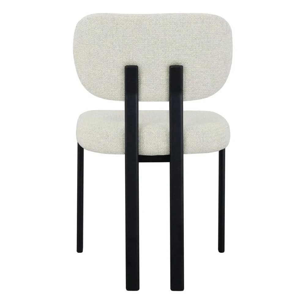 KILBRIN NATURAL CHENILLE/BLACK METAL DINING CHAIR - MyChocolateWood