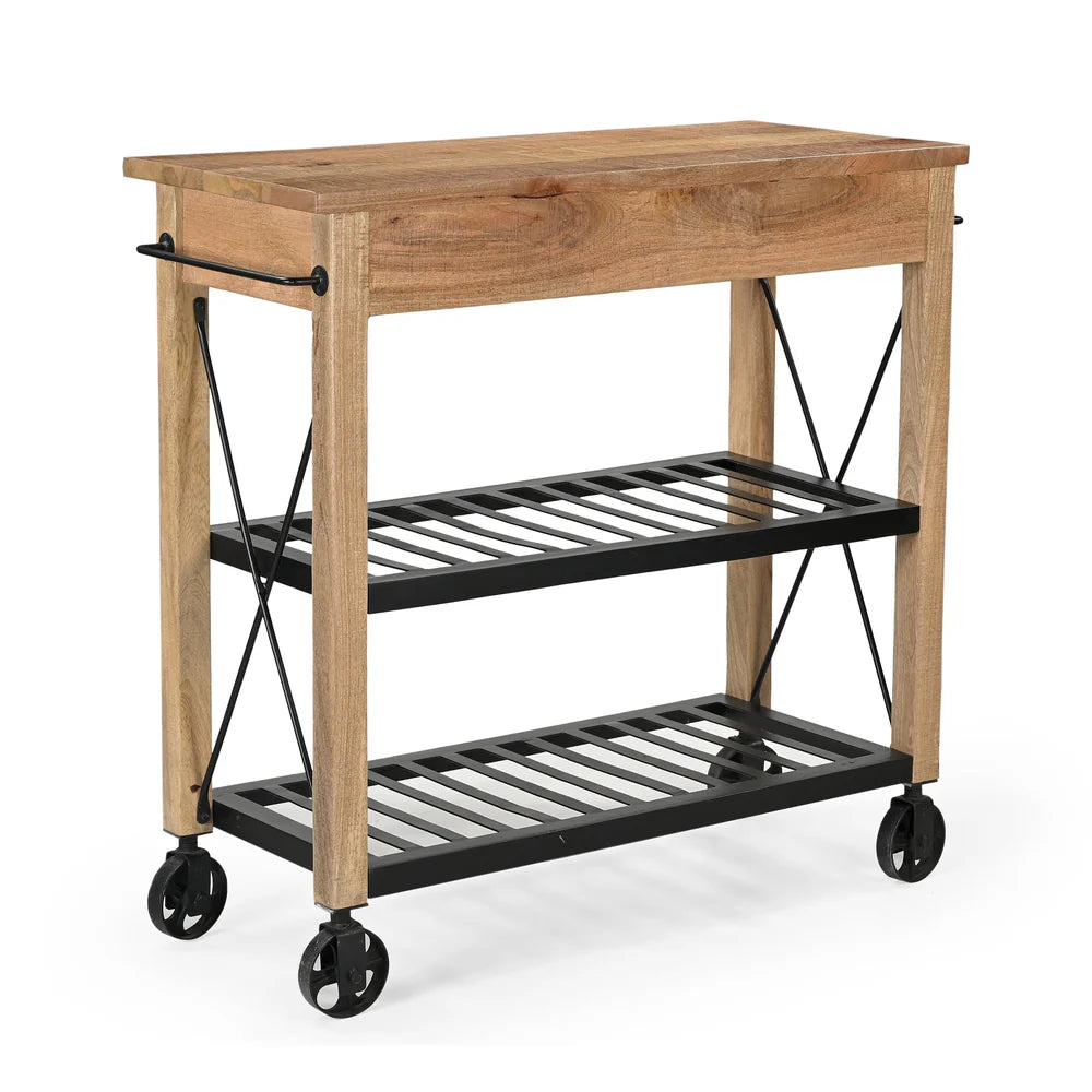 MEDGAR  RECYCLED BUTLERS TROLLEY ON WHEELS - MyChocolateWood