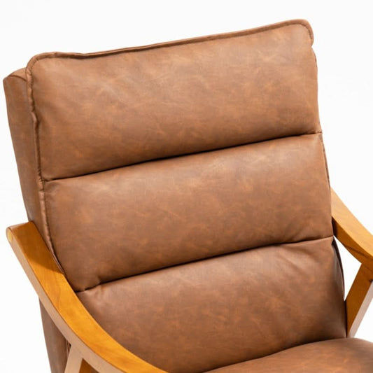 NAVONA RICH BROWN PU ACCENT ARMCHAIR - MyChocolateWood