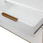 MORETTI 2-DRAWER CONSOLE TABLE/HALL TABLE SATIN WHITE  & GOLD SMALL - MyChocolateWood