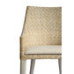 Lamar Rattan Armchair in Whitewash - Chocolate Wood