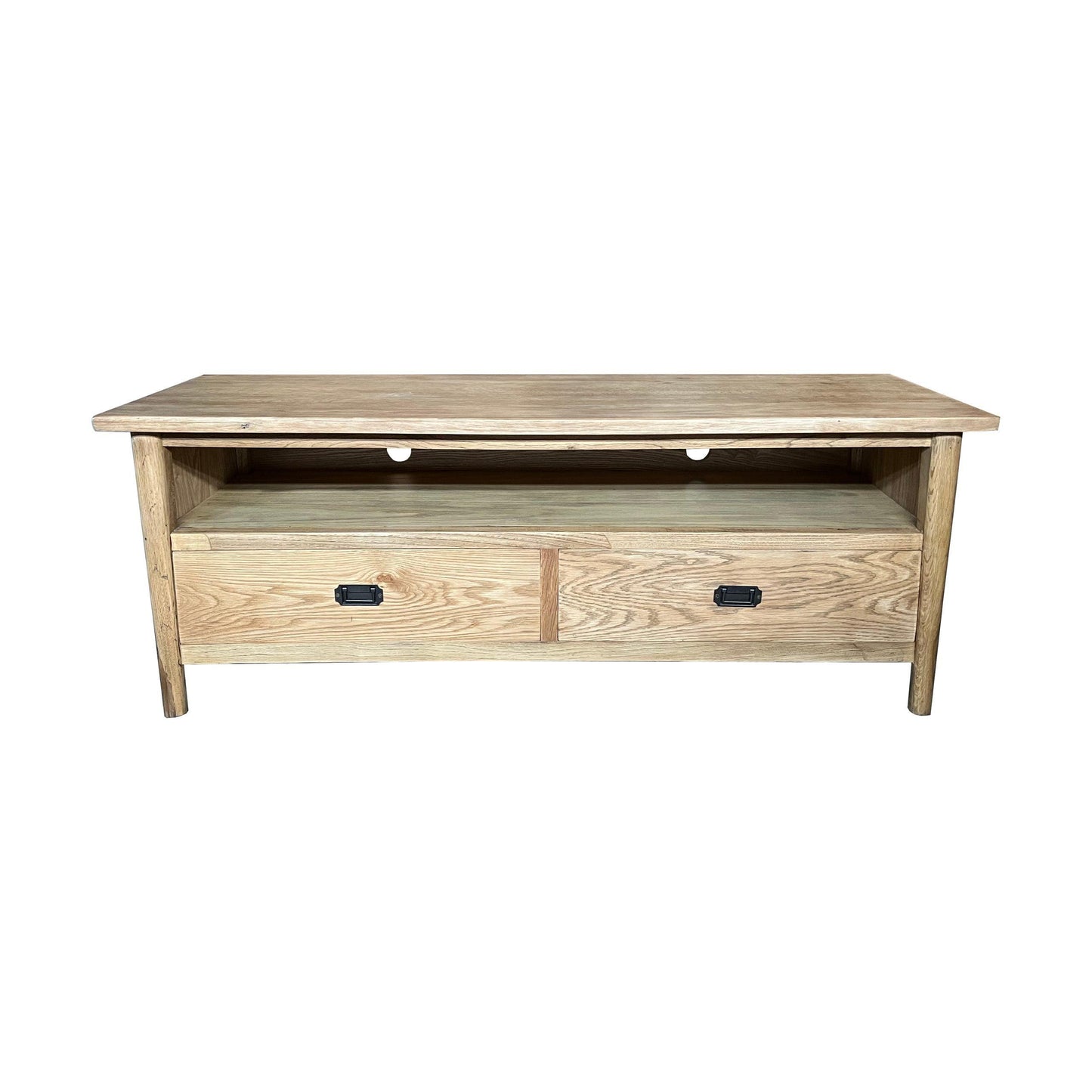 FITAN SOLID OAK 2-DRAWER TELEVISION UNIT ETU NATURAL 140CM - MyChocolateWood
