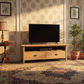FITAN SOLID OAK  2-DRAWER TELEVISION UNIT ETU NATURAL 140CM - MyChocolateWood