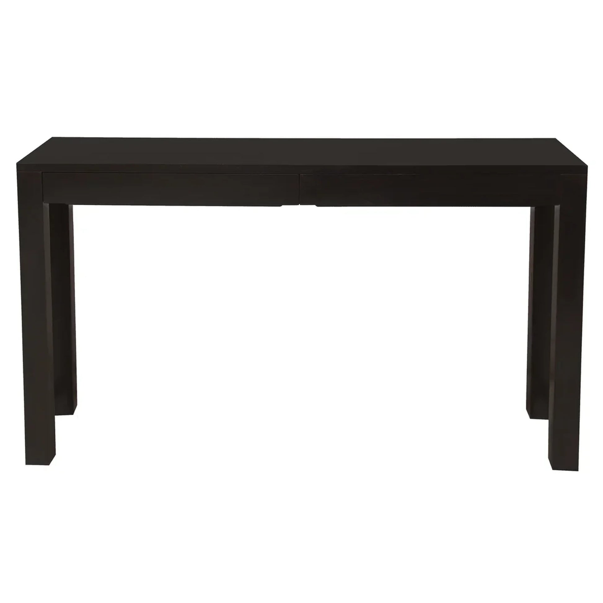 Tanaka Solid Mahogany Console Table with 2 Hidden Drawers in Chocolate open