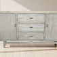 NEVANA  RECYCLED ELM TIMBER SIDEBOARD/BUFFET 2 DOORS 3 DRAWERS NATURAL - MyChocolateWood
