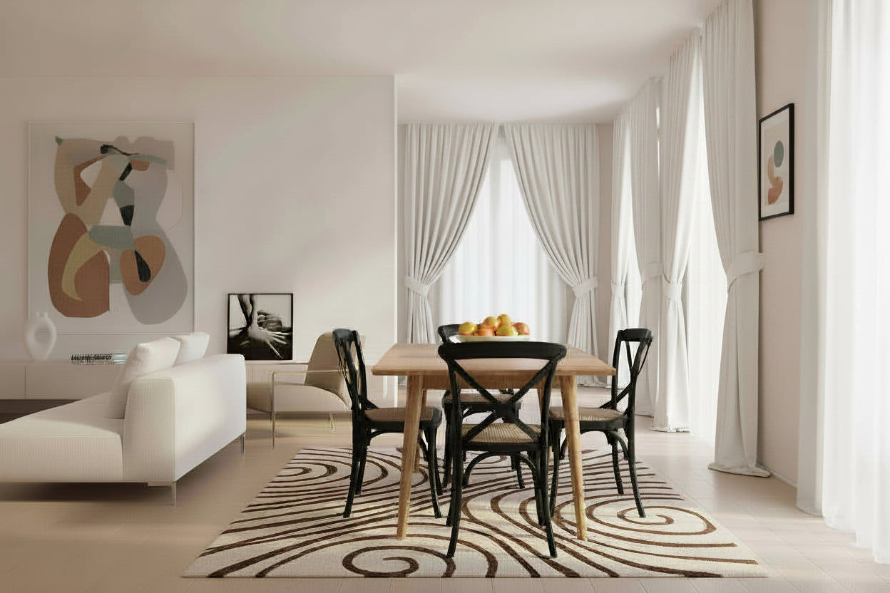 FITAN SOLID OAK SQUARE DINING TABLE (90 X 90) NATURAL + 4 MELROSE SOLID OAK CROSSBACK CHAIRS BLACK - MyChocolateWood