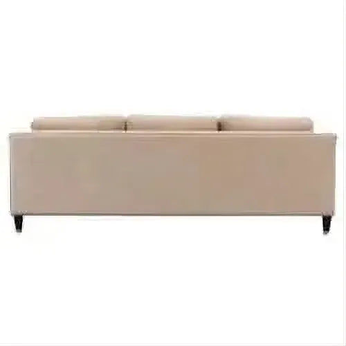 Orvil 3-Seater Sofa in Taupe Velvet - Chocolate Wood