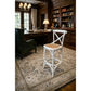 Emerson Cross Back Bar Stool with Rattan Seat in White - Chocolate Wood
