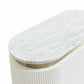 DENEUVE BEDSIDE TABLE WHITE WITH CARRARA MARBLE TOP - MyChocolateWood