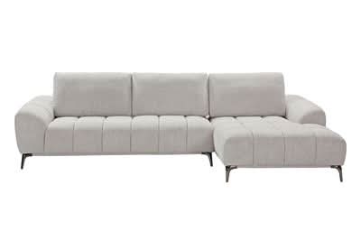 Joaquin Fabric 3-Seater Modular Corner Sofa with Sliding Backrest & RHF Chaise - Sky