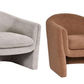 Magna Contemporary Fabric Armchair in Cinnamon - Chocolate Wood