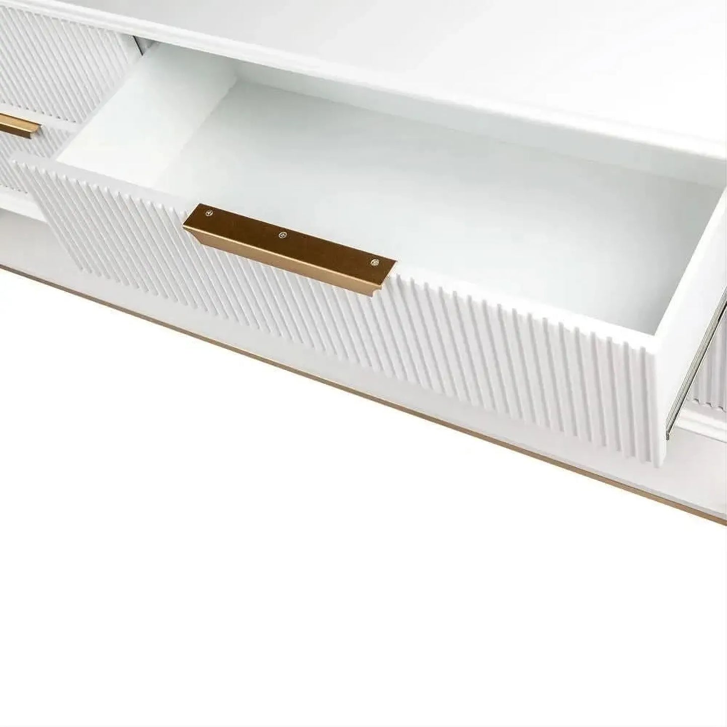 MORETTI 4-DRAWER CHEST OF DRAWERS 170CM SATIN WHITE/GOLD - MyChocolateWood
