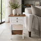 Astrid Quality Mahogany 2-Drawer Antique Side Table/Lamp Table White/Natural
