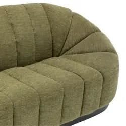 Madeley 2.5-Seater Chenille Sofa in Olive - Chocolate Wood