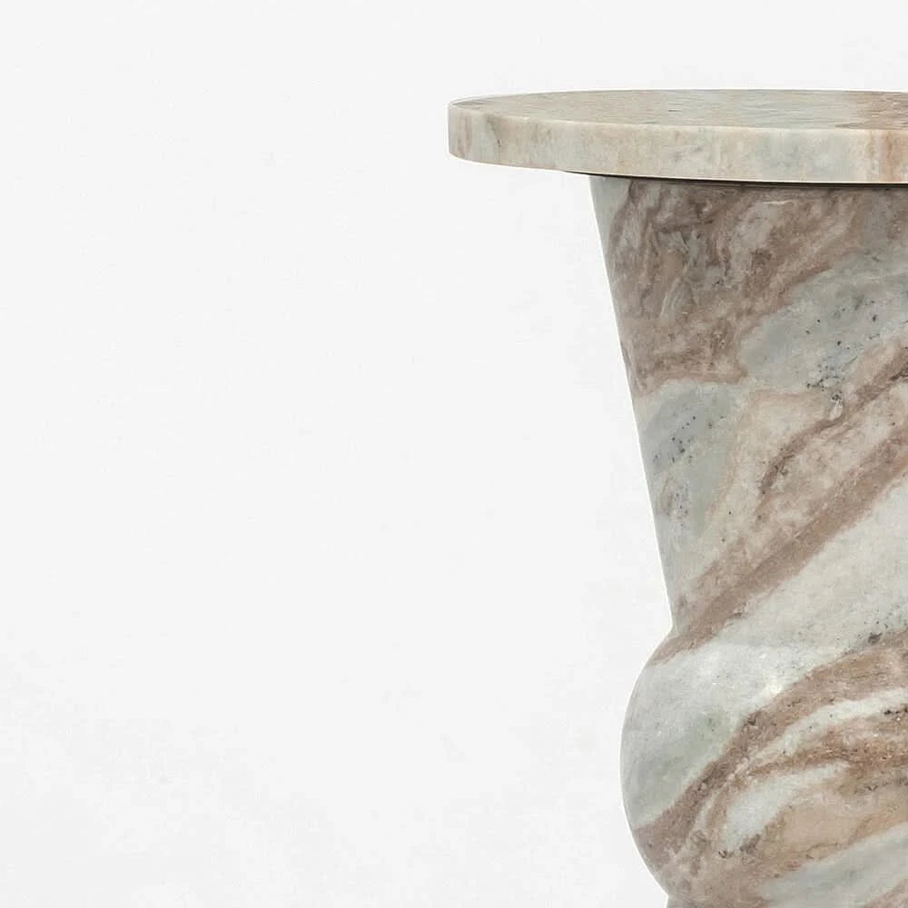 BERG SOLID MARBLE SIDE TABLE/LAMP TABLE/ACCENT TABLE - MyChocolateWood