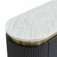 DENEUVE BEDSIDE TABLE BLACK WITH CARRARA MARBLE TOP - MyChocolateWood