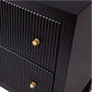 Jayla Small 2-Drawer Bedside Table in Black - Chocolate Wood