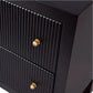 JAYLA SMALL BLACK 2-DRAWER BEDSIDE TABLE - MyChocolateWood