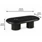 Sable Handmade Coffee Table - Mango Hardwood Top with Marble Inset Detail & Solid Marble Legs