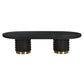 Raven Handmade Solid Mango Column Coffee Table with Gold Accents