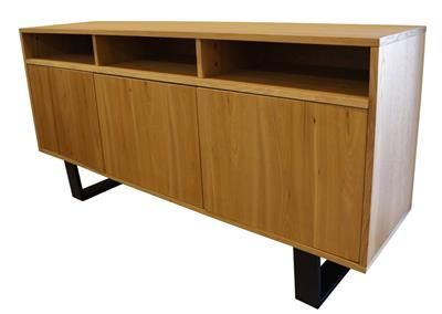 HAROLD ELM VENEER/MDF BUFFET/SIDEBOARD 3 DOORS  NATURAL/BLACK