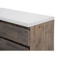 ROSALI white concrete and acacia wood buffet sideboard with 3 drawers and 2 doors, featuring a two-tone modern design.