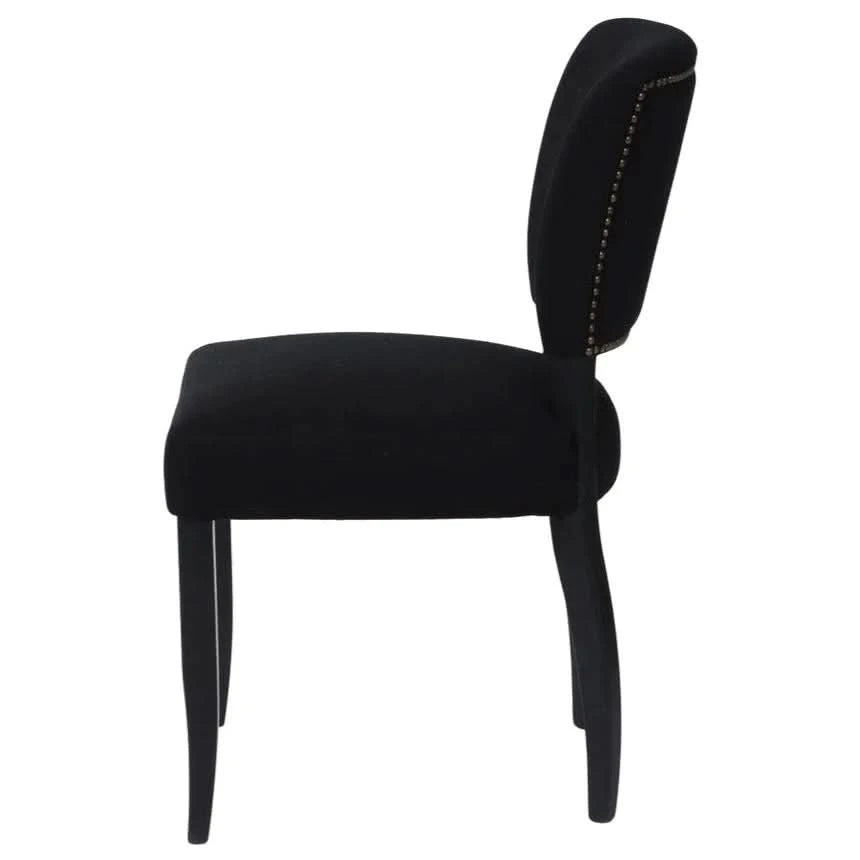 SET OF 2 CAVENDISH LINEN DINING CHAIR BLACK - MyChocolateWood