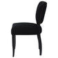 Cavendish Linen Dining Chair in Black, Set of 2 - Chocolate Wood