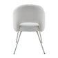 HALIFAX SOLID ACACIA DINING CHAIR FABRIC UPHOLSTERY COASTAL ASH /WHITE