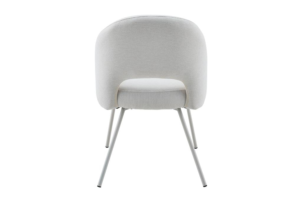 HALIFAX SOLID ACACIA DINING CHAIR FABRIC UPHOLSTERY COASTAL ASH /WHITE
