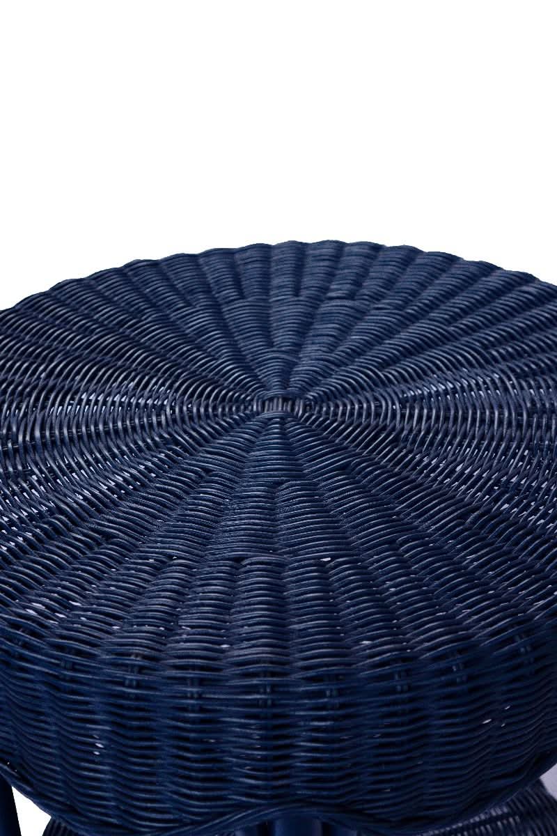 WENGLOR DEEP BLUE RATTAN SIDETABLE - MyChocolateWood