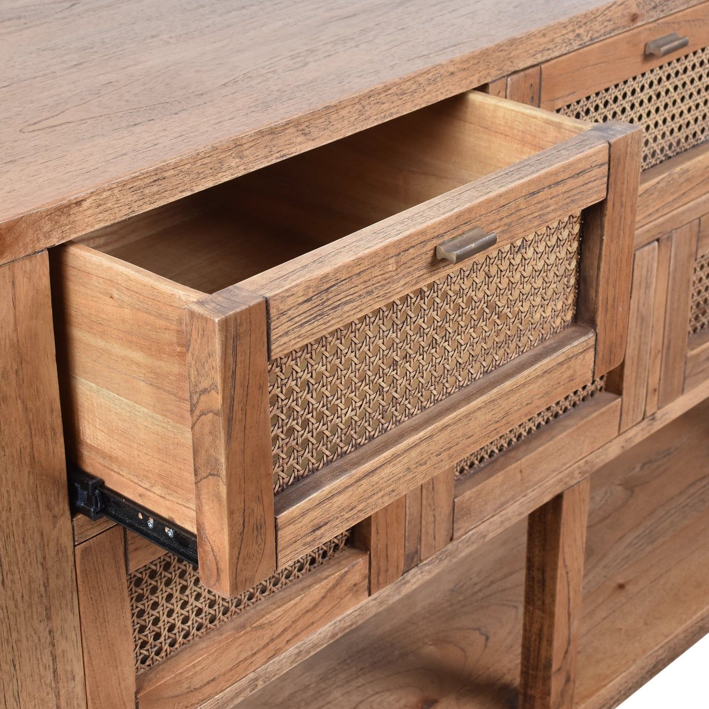 ELDRIDGE SOLID MINDI WOOD BUFFET 9 DRAWERS SIDEBOARD IN LIGHT TOBACCO 180CM - MyChocolateWood
