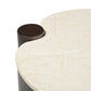 Fiore Clover-Shaped Mango Hardwood & Marble Side Table / Accent Table
