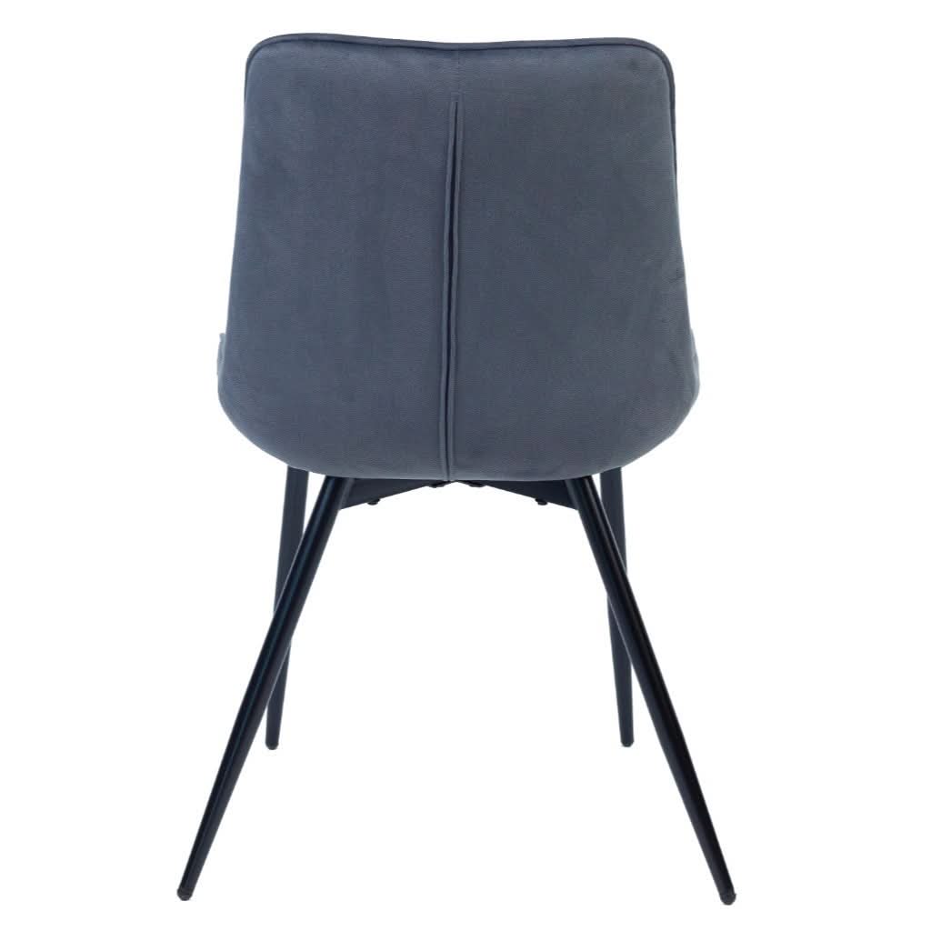 RENI VELVET FABRIC DINING CHAIR GREY - MyChocolateWood