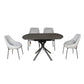 SKIPSEA SWIVEL EXTENSION CERAMIC GLASS DINING TABLE DARK GREY W:90-135CM - MyChocolateWood