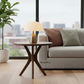 GATSBY WHITE CEDAR LARGE ROUND SIDE TABLE/LAMP TABLE WALNUT - MyChocolateWood