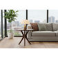 Gatsby Solid Mindi Timber Large Round Side Table / Lamp Table in Walnut - Chocolate Wood