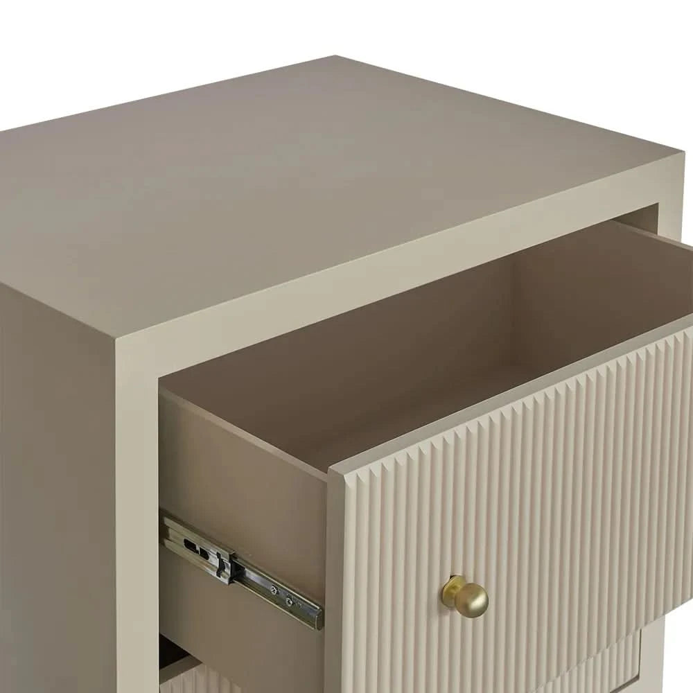 JAYLA LARGE BEIGE 2-DRAWER LARGE BEDSIDE TABLE - MyChocolateWood
